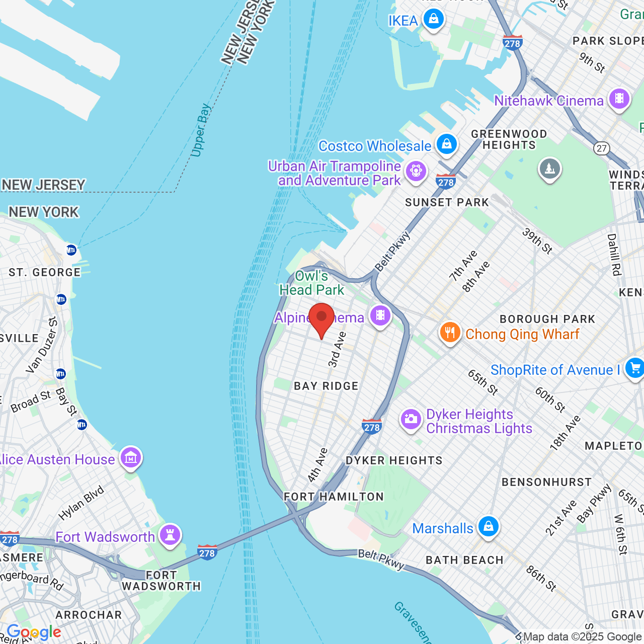 Google map image of our location in 7424 Ridge Blvd Brooklyn, NY